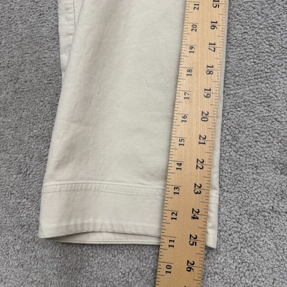 COS Pull On Wide Leg Trouser Crop Pants Womens XS Beige Cotton Elastic Waist - Picture 14 of 16